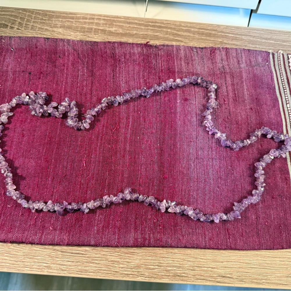 Amethyst Chip Bead Necklace – Natural Stone